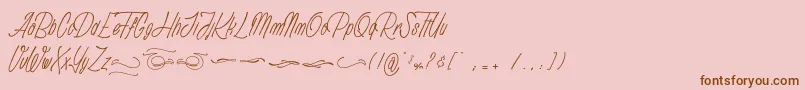 Anathematise PersonalUseOnly Font – Brown Fonts on Pink Background