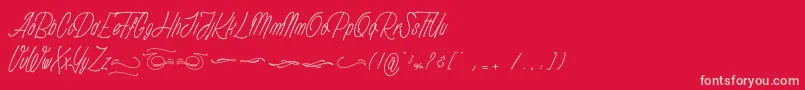 Anathematise PersonalUseOnly Font – Pink Fonts on Red Background