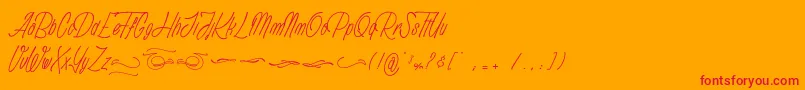 Anathematise PersonalUseOnly Font – Red Fonts on Orange Background