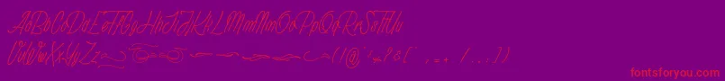 Anathematise PersonalUseOnly Font – Red Fonts on Purple Background