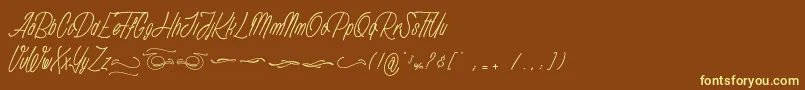 Anathematise PersonalUseOnly Font – Yellow Fonts on Brown Background
