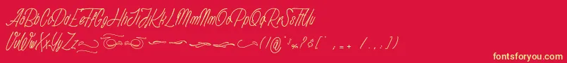 Anathematise PersonalUseOnly Font – Yellow Fonts on Red Background