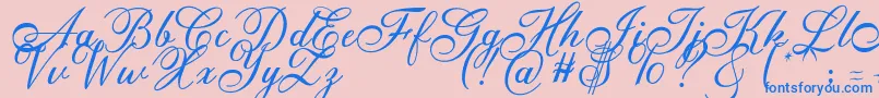 フォントAnatomia  – ピンクの背景に青い文字