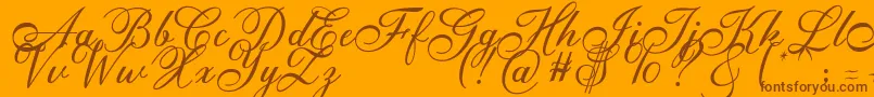 Anatomia  Font – Brown Fonts on Orange Background