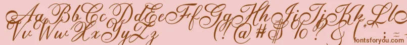 フォントAnatomia  – ピンクの背景に茶色のフォント