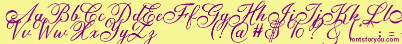 Anatomia  Font – Purple Fonts on Yellow Background