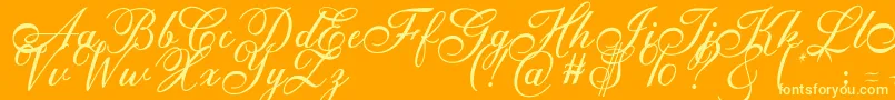 Anatomia  Font – Yellow Fonts on Orange Background
