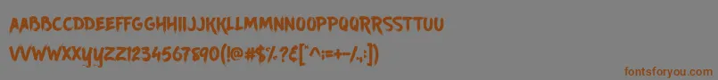 Ancherr Personal Use-Schriftart – Braune Schriften auf grauem Hintergrund