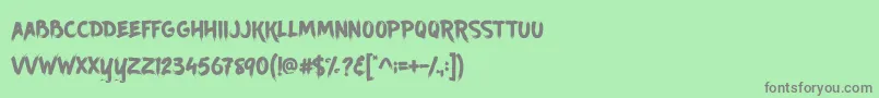 フォントAncherr Personal Use – 緑の背景に灰色の文字