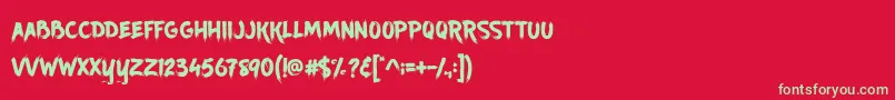 Ancherr Personal Use Font – Green Fonts on Red Background