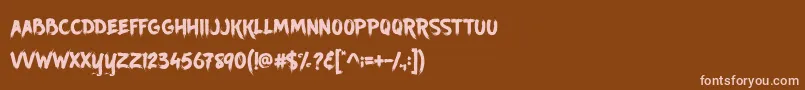 Ancherr Personal Use Font – Pink Fonts on Brown Background