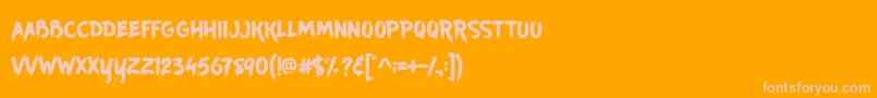 Ancherr Personal Use Font – Pink Fonts on Orange Background