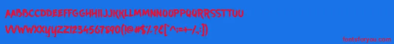 Ancherr Personal Use Font – Red Fonts on Blue Background