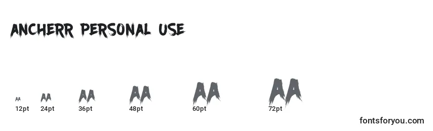 Ancherr Personal Use Font Sizes