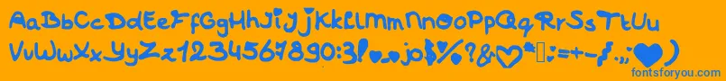 Jofont Font – Blue Fonts on Orange Background