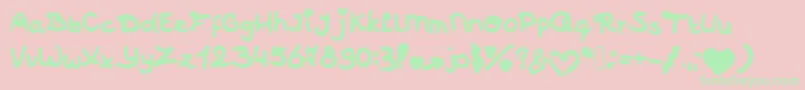 Jofont Font – Green Fonts on Pink Background