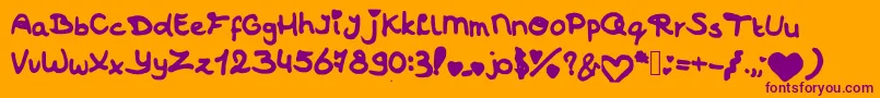 Jofont Font – Purple Fonts on Orange Background