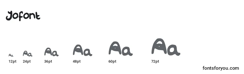 Размеры шрифта Jofont