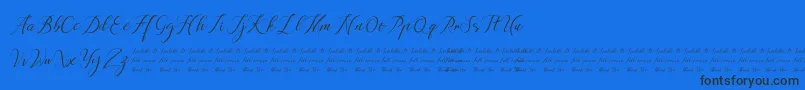 Anchou-Schriftart – Schwarze Schriften auf blauem Hintergrund