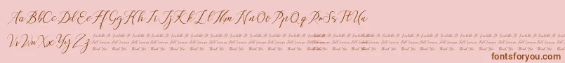 Anchou-Schriftart – Braune Schriften auf rosa Hintergrund