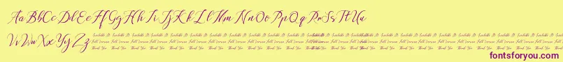 Anchou-Schriftart – Violette Schriften auf gelbem Hintergrund