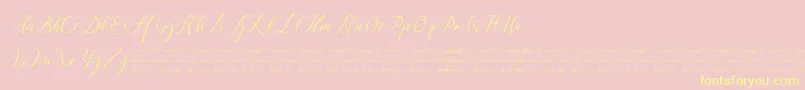 Anchou-Schriftart – Gelbe Schriften auf rosa Hintergrund