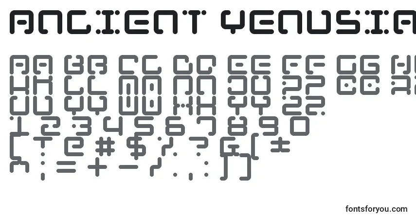 Schriftart Ancient Venusian – Alphabet, Zahlen, spezielle Symbole
