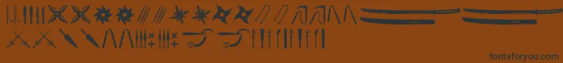 Ancient Weapons-Schriftart – Schwarze Schriften auf braunem Hintergrund