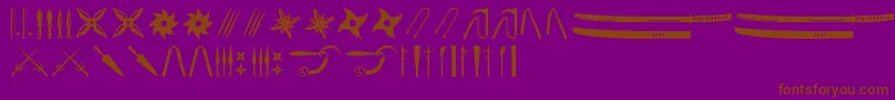 Ancient Weapons-Schriftart – Braune Schriften auf violettem Hintergrund