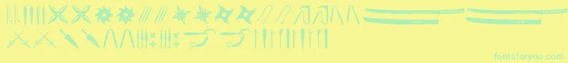 Ancient Weapons Font – Green Fonts on Yellow Background