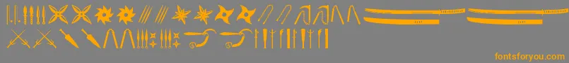 Ancient Weapons Font – Orange Fonts on Gray Background