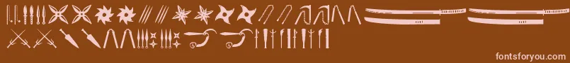 Ancient Weapons Font – Pink Fonts on Brown Background