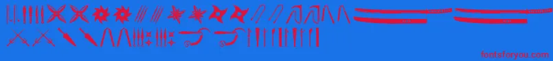 Ancient Weapons Font – Red Fonts on Blue Background