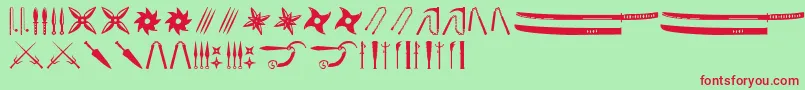 Ancient Weapons Font – Red Fonts on Green Background