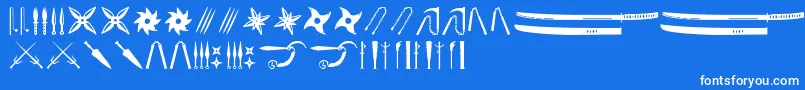 Ancient Weapons Font – White Fonts on Blue Background