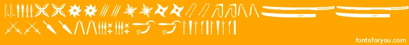 フォントAncient Weapons – オレンジの背景に白い文字