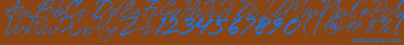 Ancient Font – Blue Fonts on Brown Background