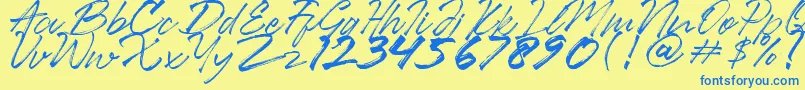 Ancient Font – Blue Fonts on Yellow Background