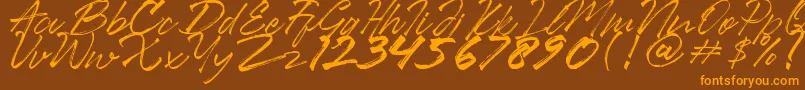 Ancient Font – Orange Fonts on Brown Background