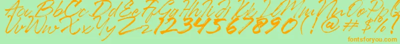 Ancient Font – Orange Fonts on Green Background