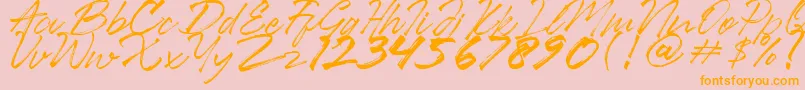 Ancient Font – Orange Fonts on Pink Background