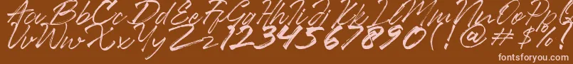 Ancient Font – Pink Fonts on Brown Background