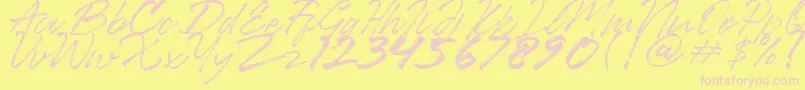 Ancient Font – Pink Fonts on Yellow Background