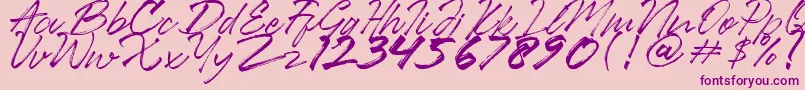 Ancient Font – Purple Fonts on Pink Background