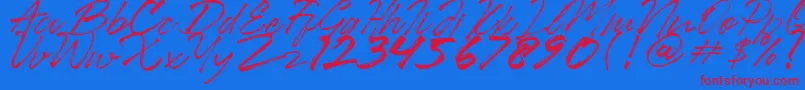 Ancient Font – Red Fonts on Blue Background