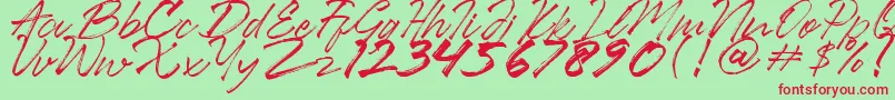 Ancient Font – Red Fonts on Green Background