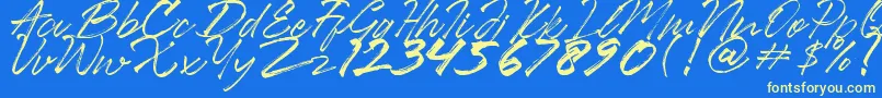 Ancient Font – Yellow Fonts on Blue Background