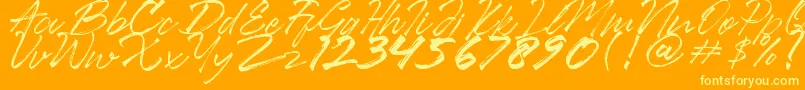 Ancient Font – Yellow Fonts on Orange Background
