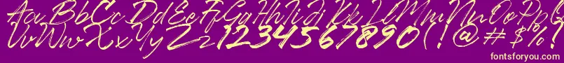 Ancient Font – Yellow Fonts on Purple Background