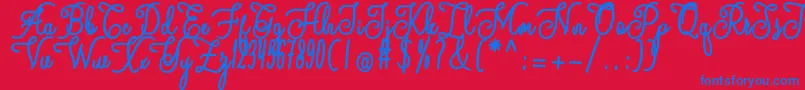 andalan Font – Blue Fonts on Red Background